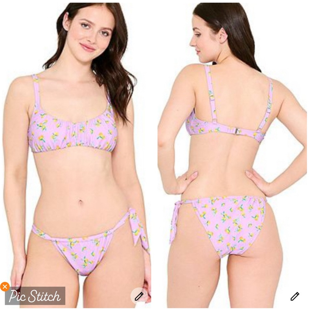 NWT Purple Bikini with Lemon Print💜💛